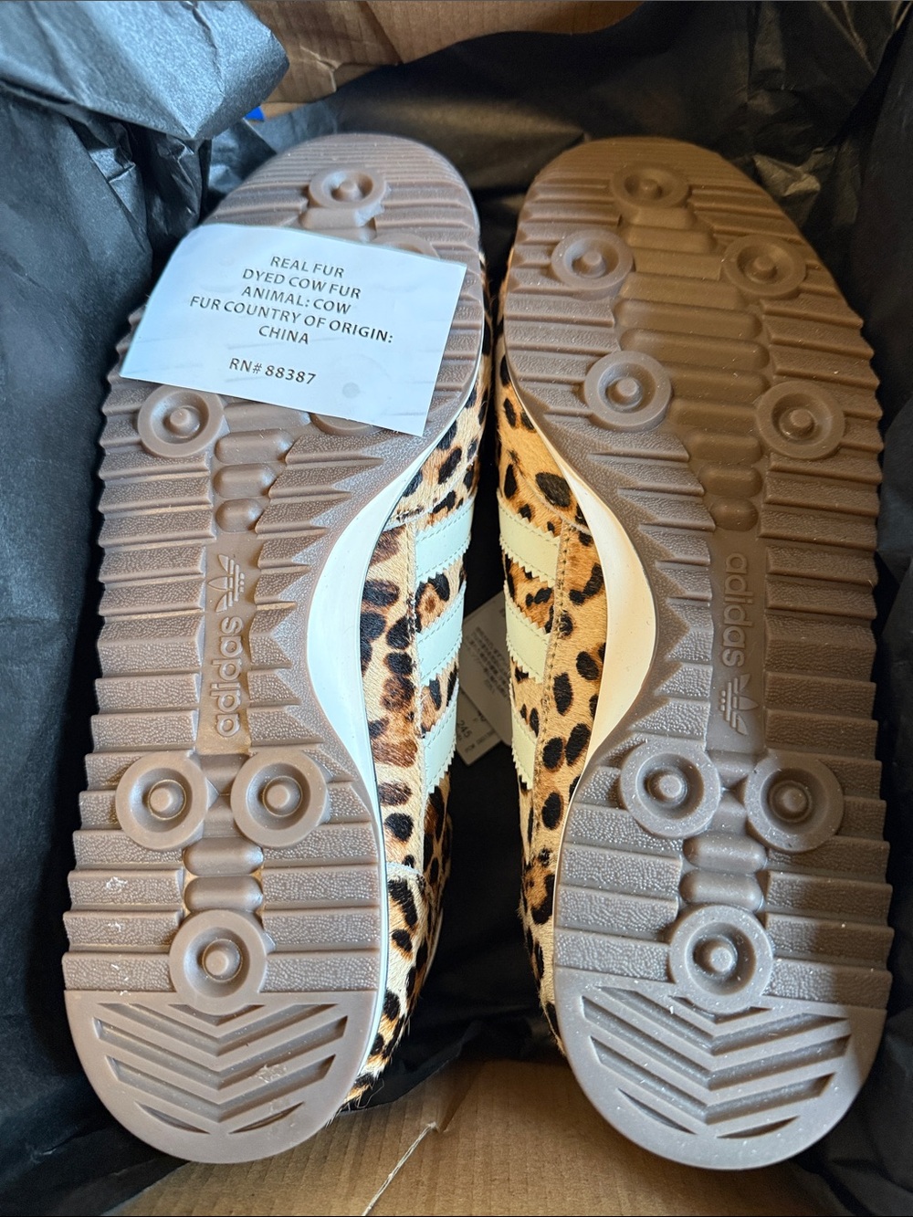 adidas original SL 72 Women’s Leopard Print Sneakers in Cream & Brown - Picture 7 of 8